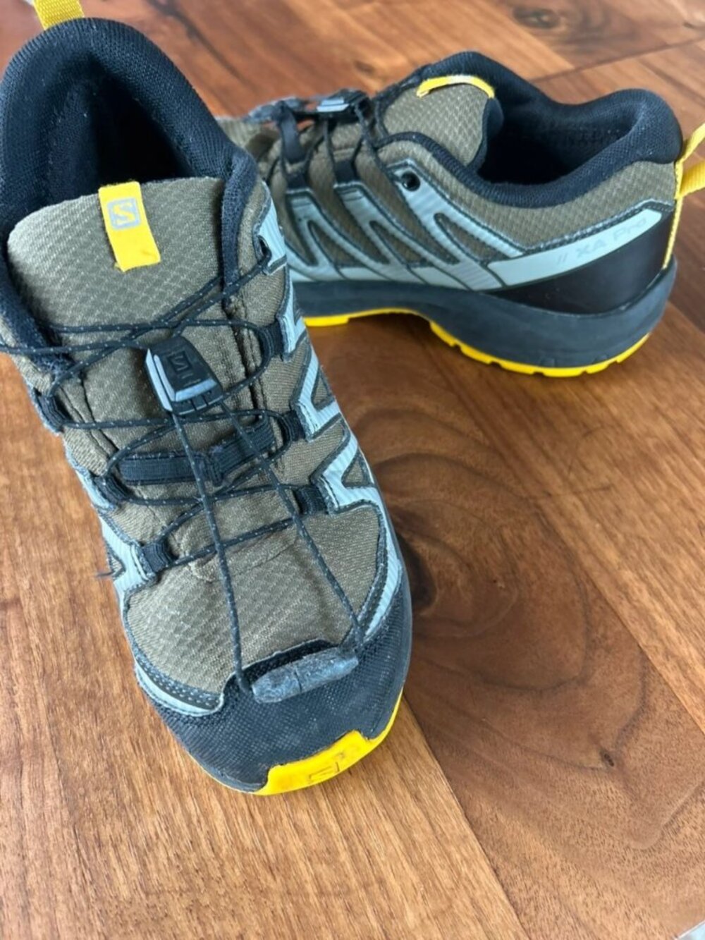 Kids' Waterproof Trail Running Hiking Shoes Gray/Yellow (US 3)